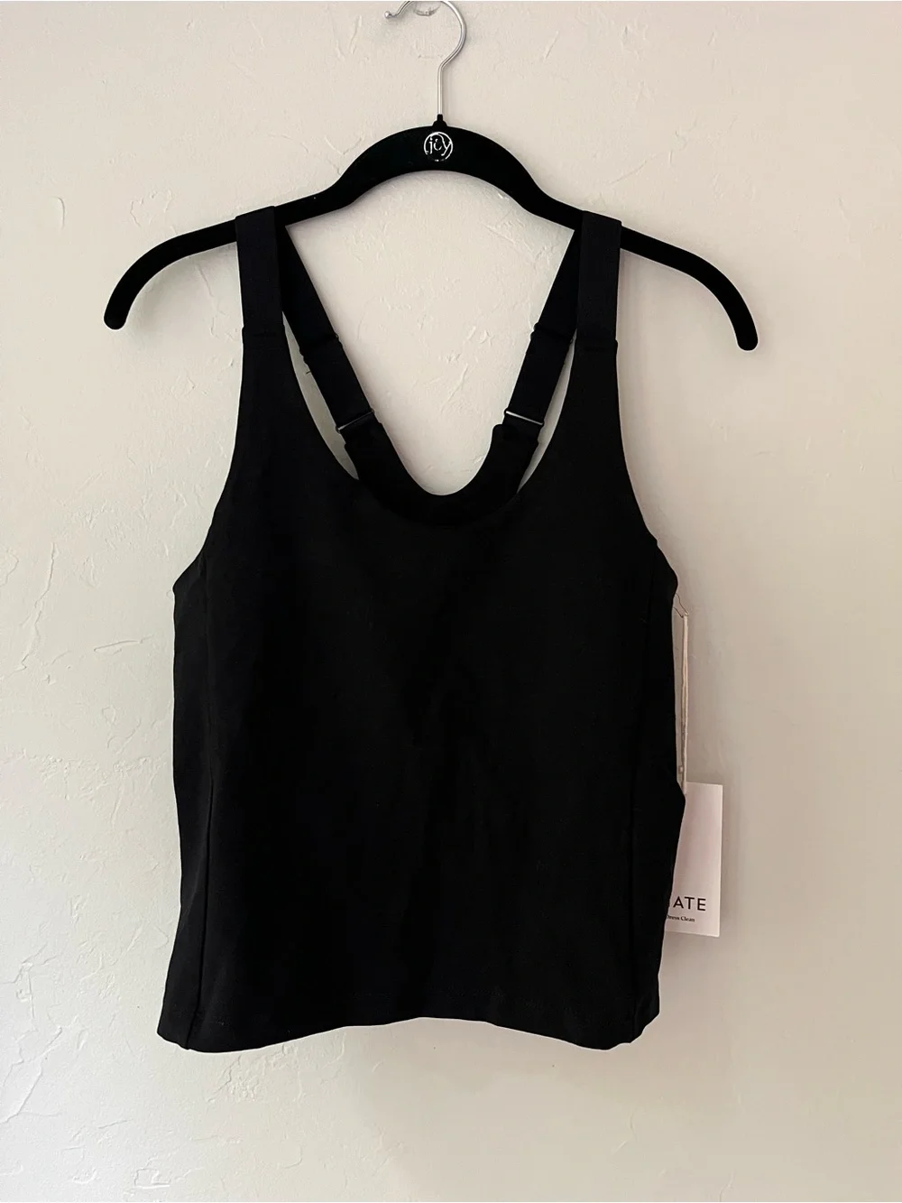 MATE THE LABEL ORGANIC STRETCH U NECK TANK JET BLACK M - Picture 3 of 5